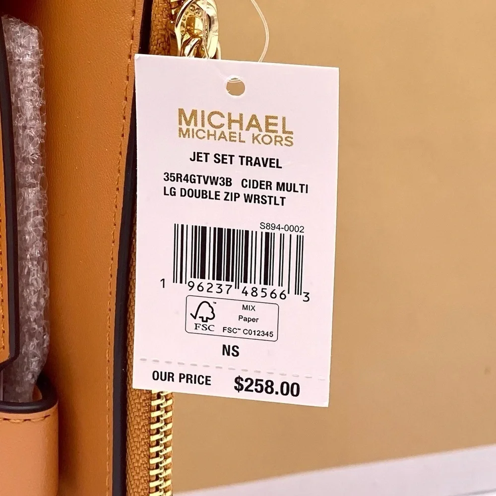 Michael Kors DoubleZip Wallet Wristlet Phone Case Cider Multi